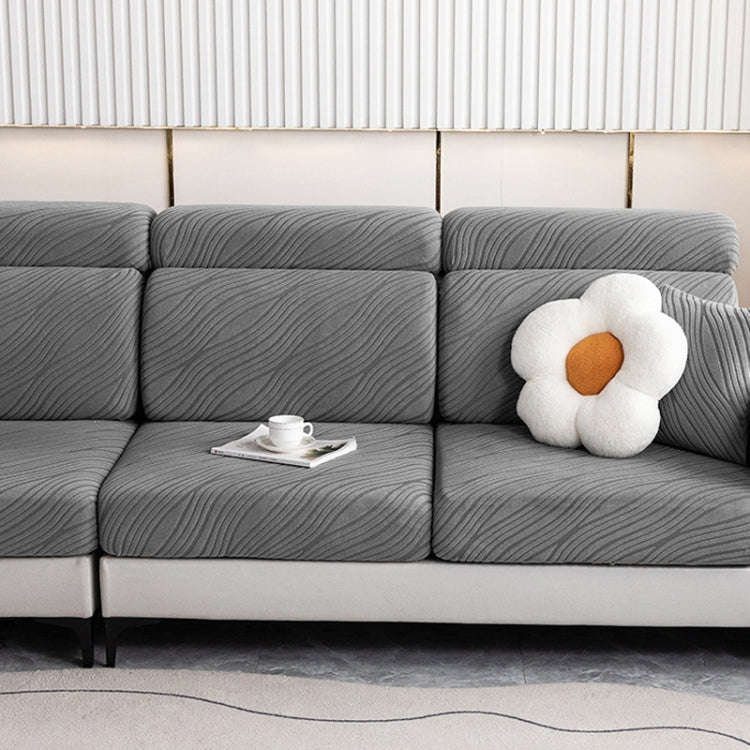 Knitted Lazy All Inclusive Sofa Cover Household Stretch Sofa Covering Cloth, Color: Orange Skirt ...
