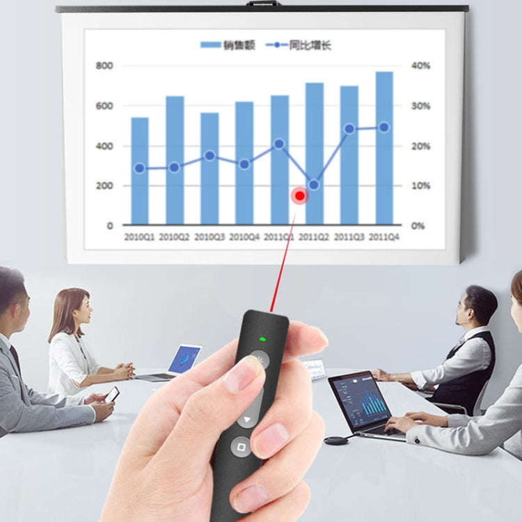 B1 Multimedia Infrared Laser Pointer Teaching Business Wireless PPT Page Turning Pen(White)