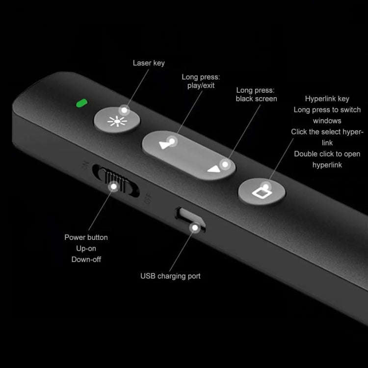 B1 Multimedia Infrared Laser Pointer Teaching Business Wireless PPT Page Turning Pen(White)