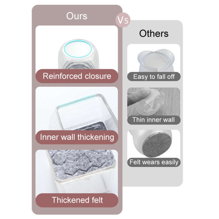 4pcs / Set Thickened Wear-Resistant Table And Chair Leg Covers Household Quiet Non-Slip Stool Foo...
