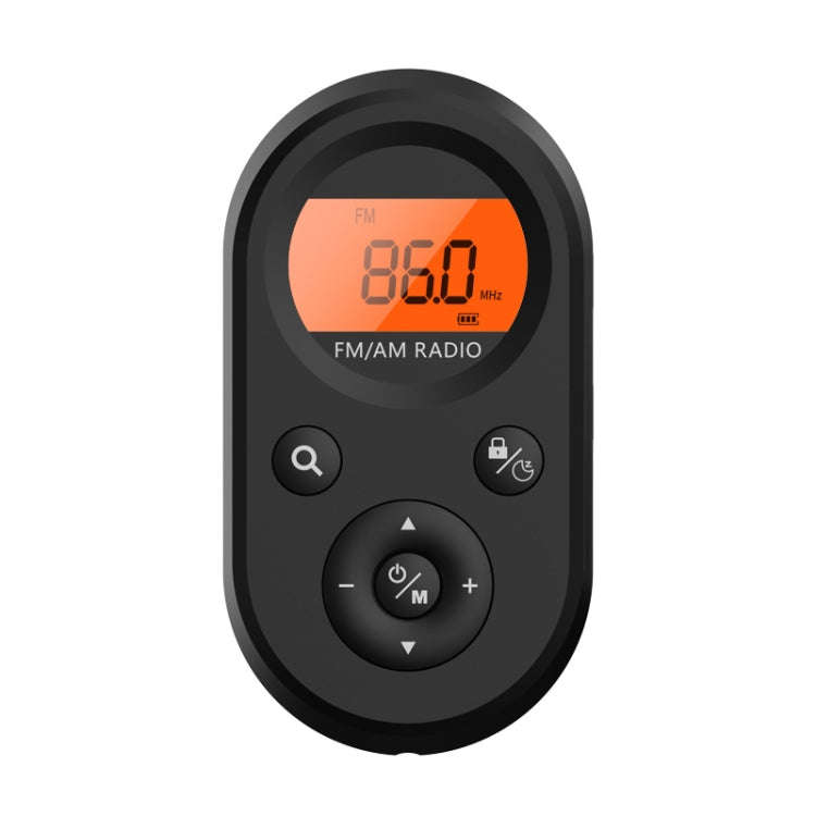 M01 Mini Portable Rechargeable FM / AM Radio With Backlight(Black)