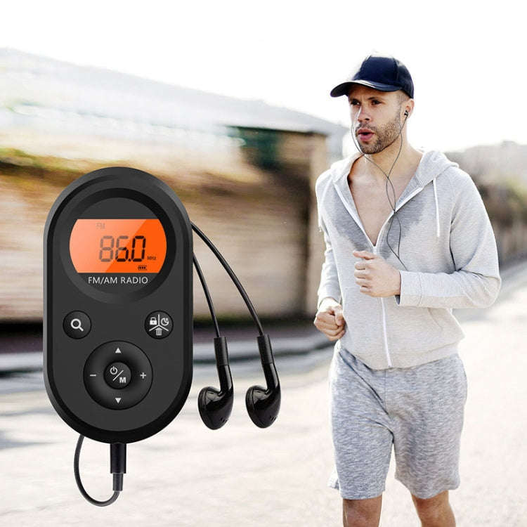 M01 Mini Portable Rechargeable FM / AM Radio With Backlight(Black)
