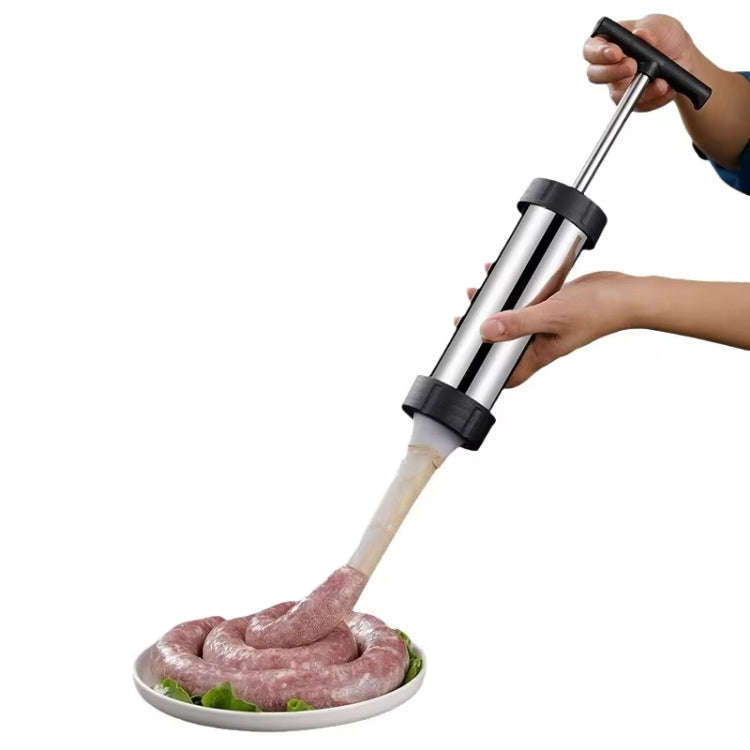 Stainless Steel Sausage Stuffer Tool Hand Operated Meat Sausage Maker With 4pcs Nozzle