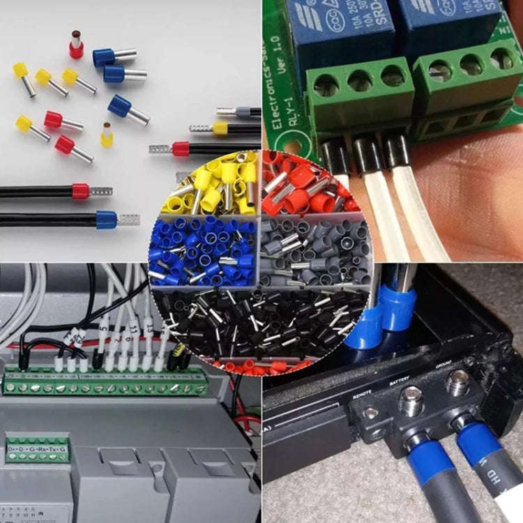 1800pcs /Set Tube-Type Cold-Pressed Terminal Block Crimping Pliers Plastic Box Set