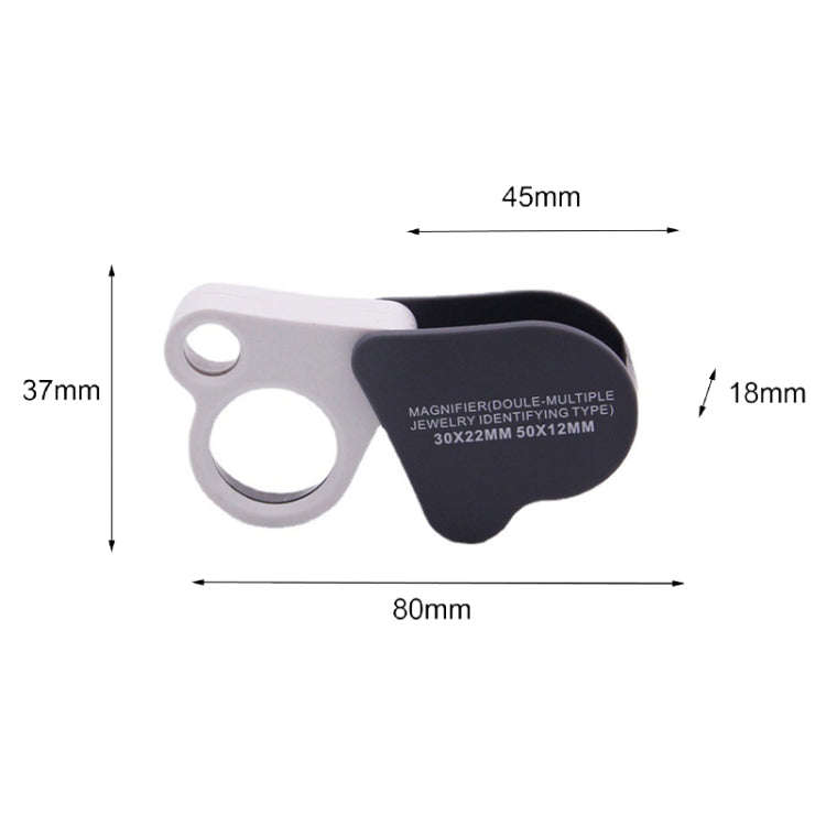 Portable Folding 30X/50X Dual Lens High Definition Jewelry And Jade Magnifier
