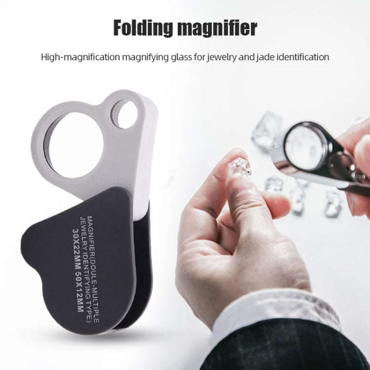 Portable Folding 30X/50X Dual Lens High Definition Jewelry And Jade Magnifier