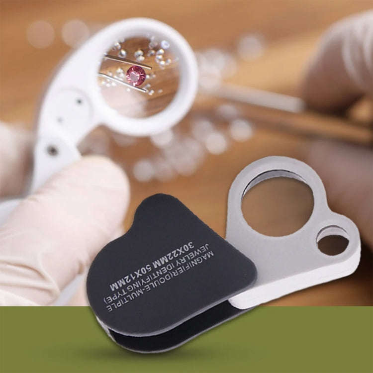 Portable Folding 30X/50X Dual Lens High Definition Jewelry And Jade Magnifier