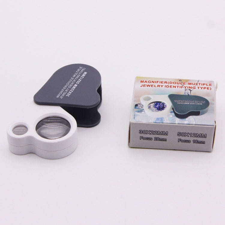 Portable Folding 30X/50X Dual Lens High Definition Jewelry And Jade Magnifier