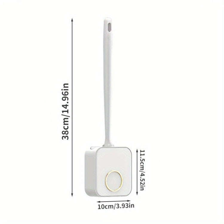 Wall-mounted Toilet Brush and Holder Set Odorless Design with Lid Bathroom Cleaning Kit(Cream White)