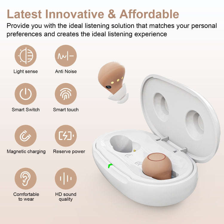 Z-26D1 Digital DSP In-ear TWS Invisible Hearing Aid Rechargeable Touch Control Sound Amplifier(Bl...