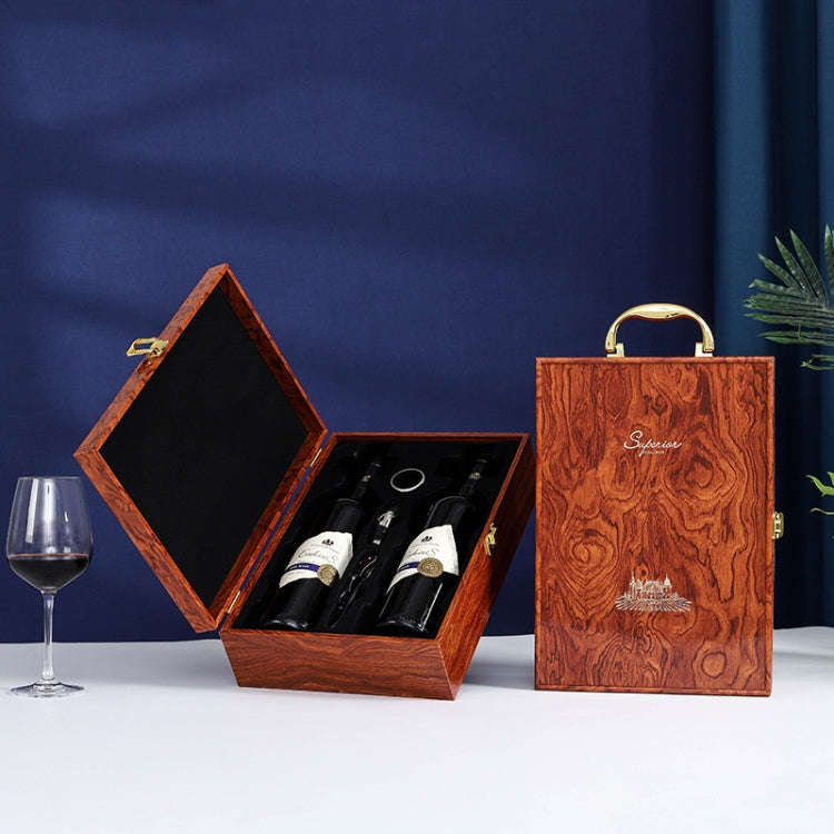 Double Piano Finish Red Wine Box Wooden Packing Case Wine Gift Box With Tools(Rosewood)