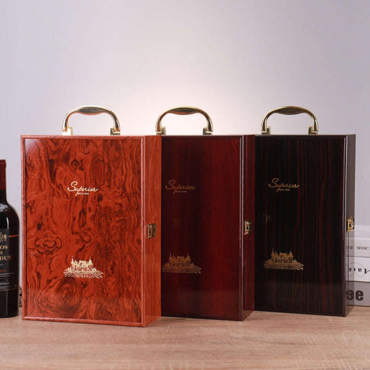 Double Piano Finish Red Wine Box Wooden Packing Case Wine Gift Box With Tools(Red Sandalwood)