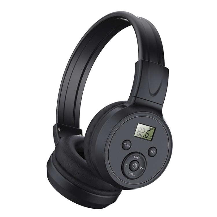 F4 Digital Display Automatic Scanning Foldable FM Radio Headphone, Spec: Charging Version