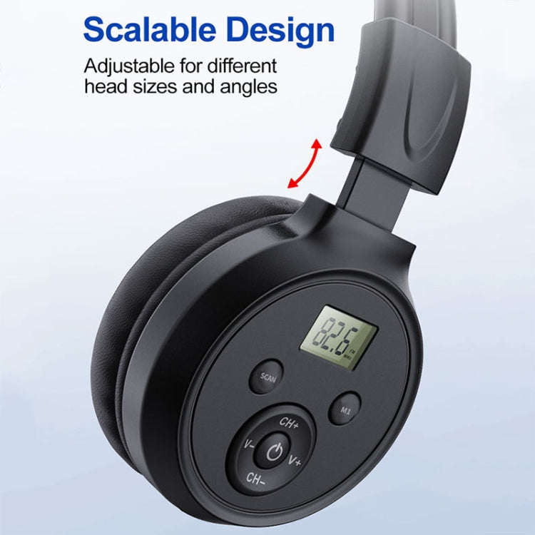 F4 Digital Display Automatic Scanning Foldable FM Radio Headphone, Spec: Charging Version