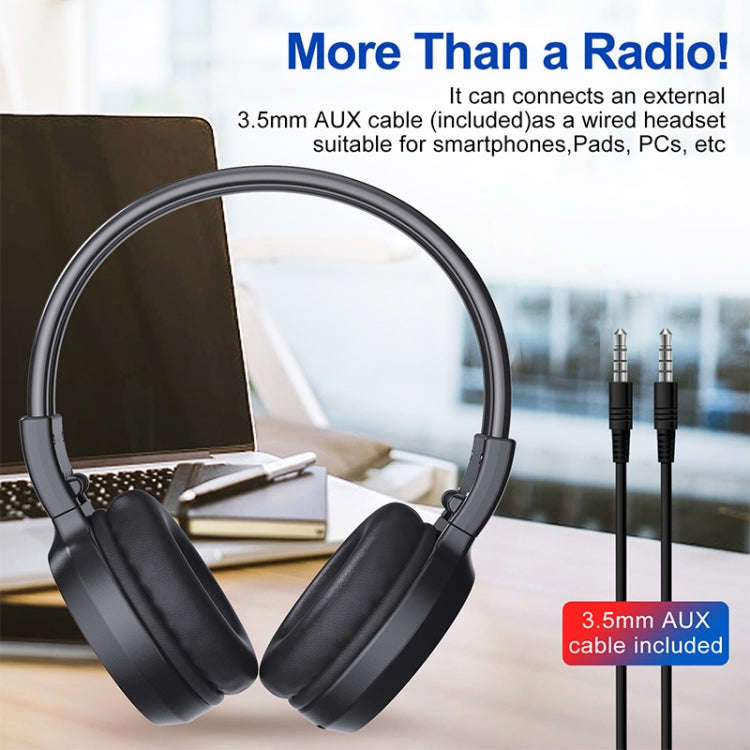 F4 Digital Display Automatic Scanning Foldable FM Radio Headphone, Spec: Charging Version