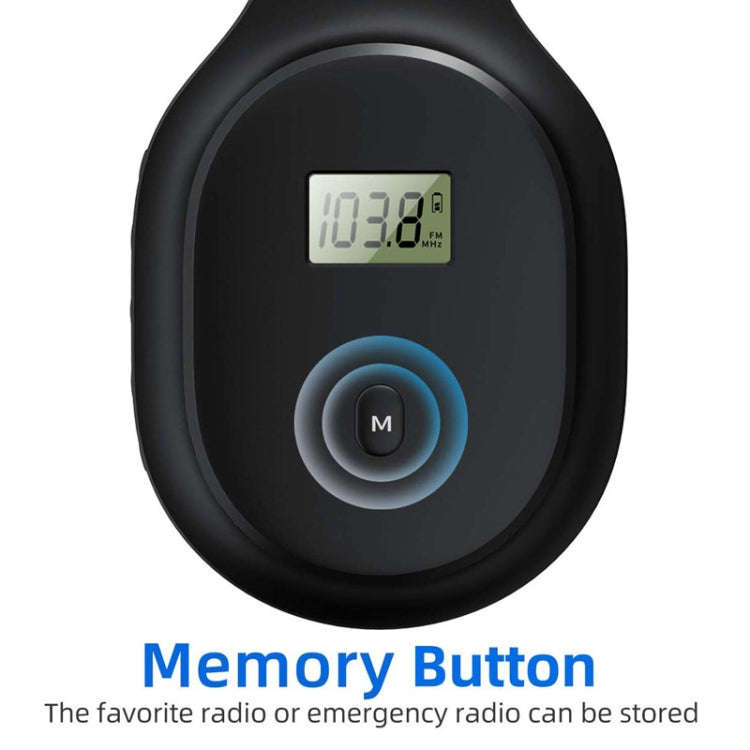 A8 Charging Version Portable Digital Display FM Headphone(Black)