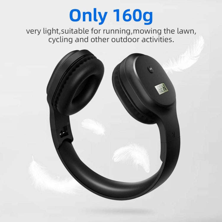 A8 Charging Version Portable Digital Display FM Headphone(Black)