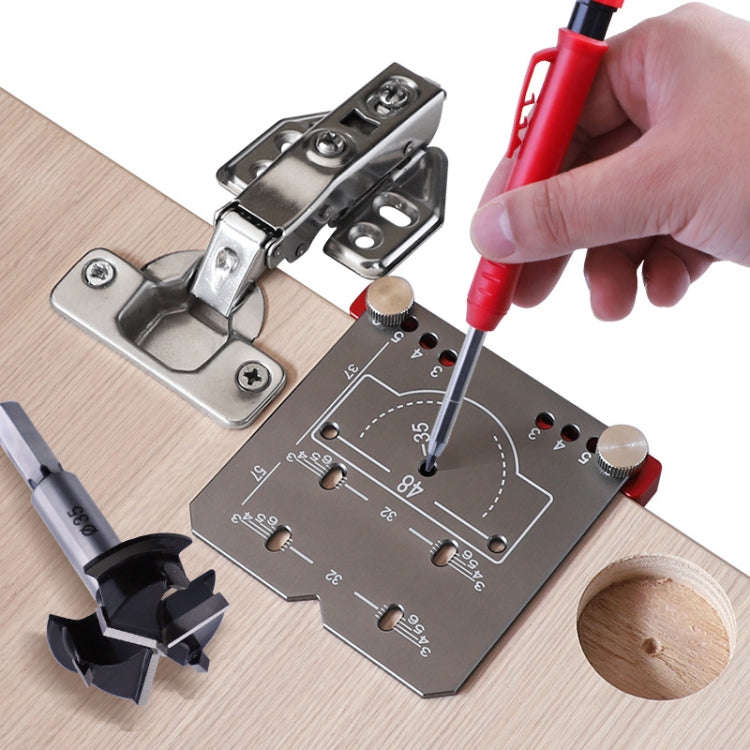 4pcs / Set 35mm Hinge Drilling Locator Hinging Hole Punching Auxiliary Tool, Color: Black