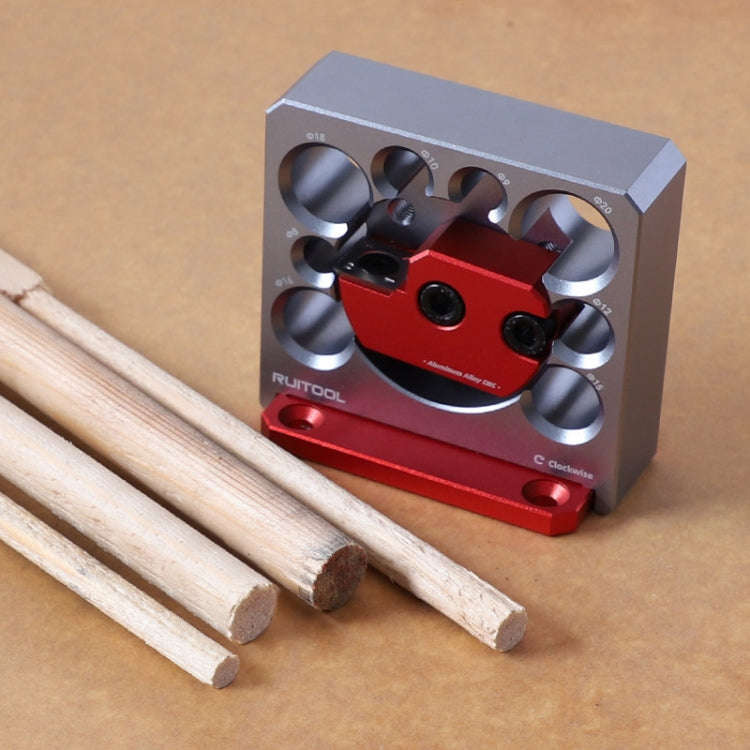 RUITOOL 8pcs / Set Adjustable 8-Hole Drill Rounders Woodworking DIY Tools, Color: Red And Black