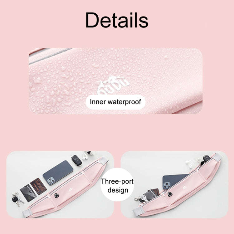 OUDU Outdoor Sports Waist Pack Male And Female Running Waterproof Cell Phone Bag(Red Bean Paste)