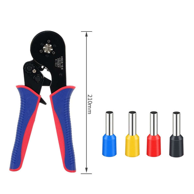 Wire Tube Type European Terminal Crimping Pliers(HCS8 16-6 Red Black)