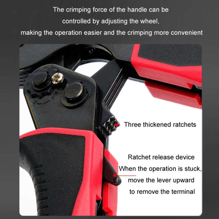 Wire Tube Type European Terminal Crimping Pliers(HCS8 16-6 Red Black)
