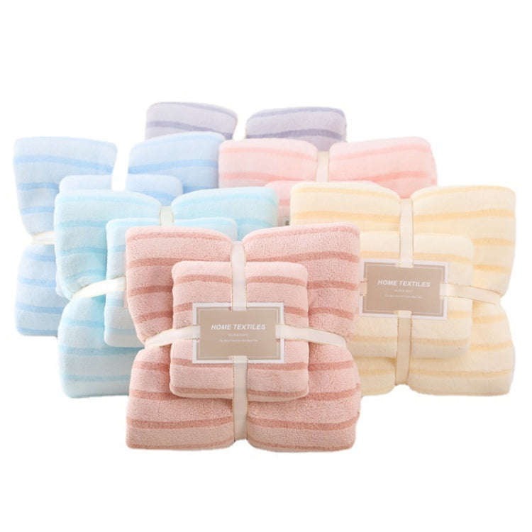2pcs /Set Thickened Coral Velvet Bath Towel Beach Towel Soft Absorbent No Linting, Size: 70x140cm...
