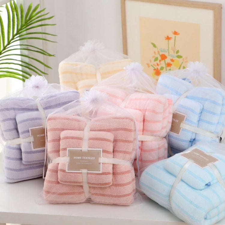2pcs /Set Thickened Coral Velvet Bath Towel Beach Towel Soft Absorbent No Linting, Size: 70x140cm...
