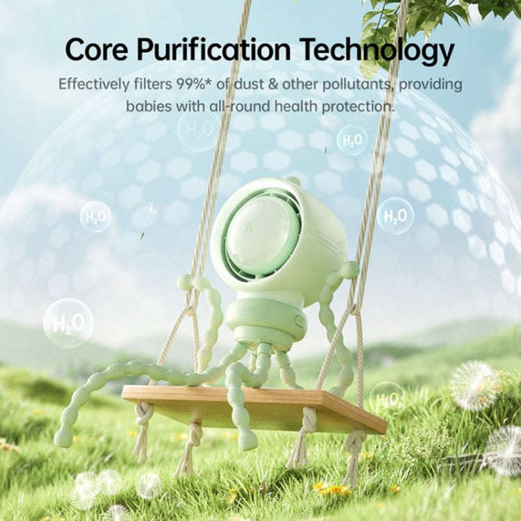 JisuLife Stroller Fan Life2S High Speed Energy Saving Stroller Mini Fan Octopus Bladeless Swingab...
