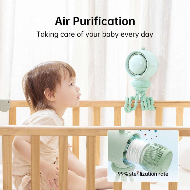 JisuLife Stroller Fan Life2S High Speed Energy Saving Stroller Mini Fan Octopus Bladeless Swingab...