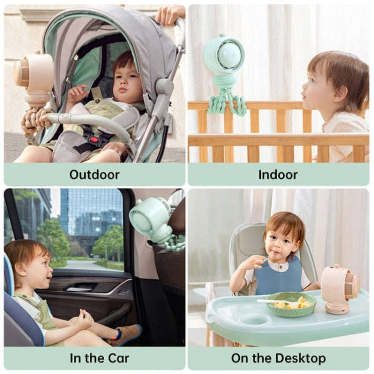 JisuLife Stroller Fan Life2S High Speed Energy Saving Stroller Mini Fan Octopus Bladeless Swingab...