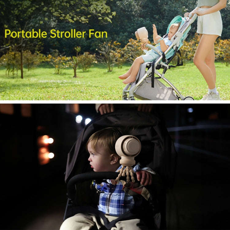 JisuLife Stroller Fan Life2 Stroller Octopus Fan High Speed Portable Desktop Clip Fan(Brown)