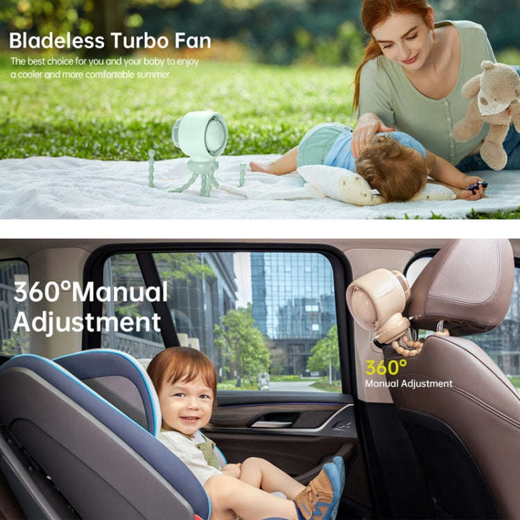 JisuLife Stroller Fan Life2 Stroller Octopus Fan High Speed Portable Desktop Clip Fan(Brown)