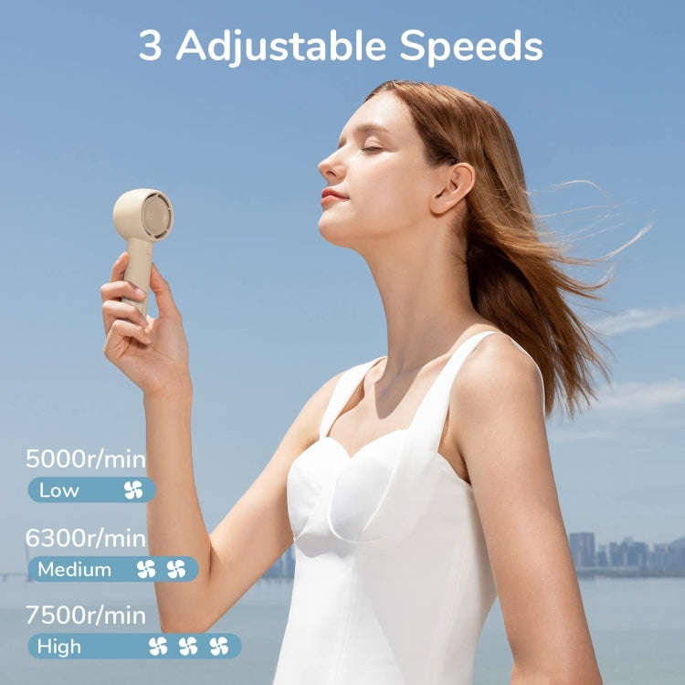 JisuLife FA42 Handheld Portable Small Rechargeable Turbo Fan, Color: White 4500mAh