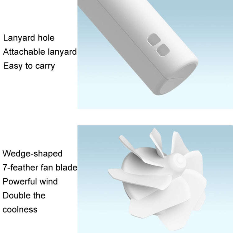 JisuLife FA42 Handheld Portable Small Rechargeable Turbo Fan, Color: White 2000mAh