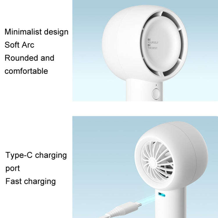 JisuLife FA42 Handheld Portable Small Rechargeable Turbo Fan, Color: White 2000mAh