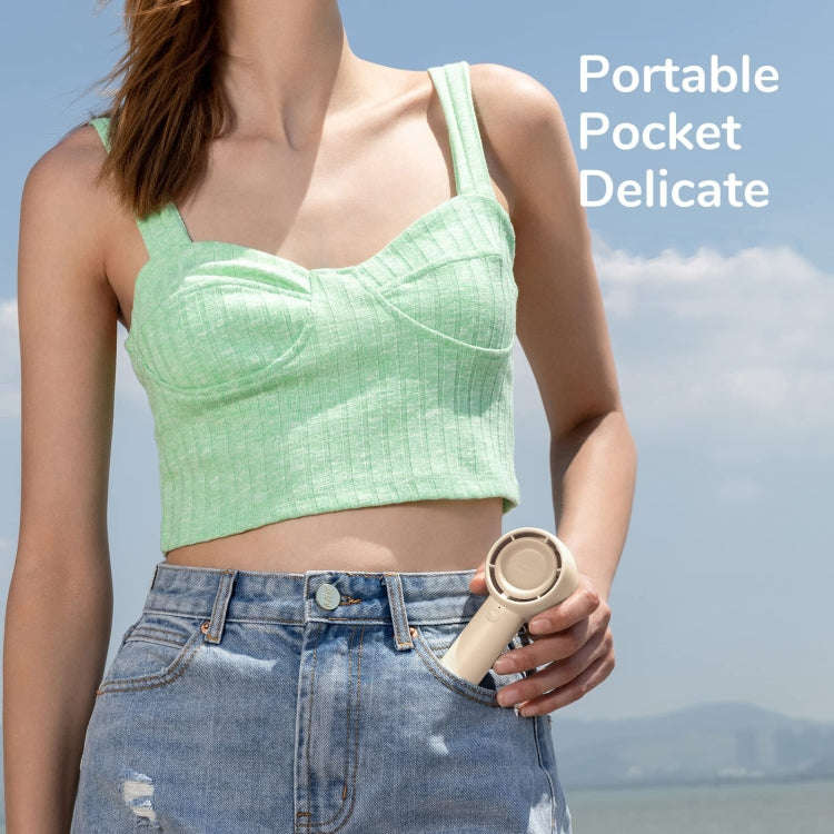 JisuLife FA42 Handheld Portable Small Rechargeable Turbo Fan, Color: Mint Green 2000mAh