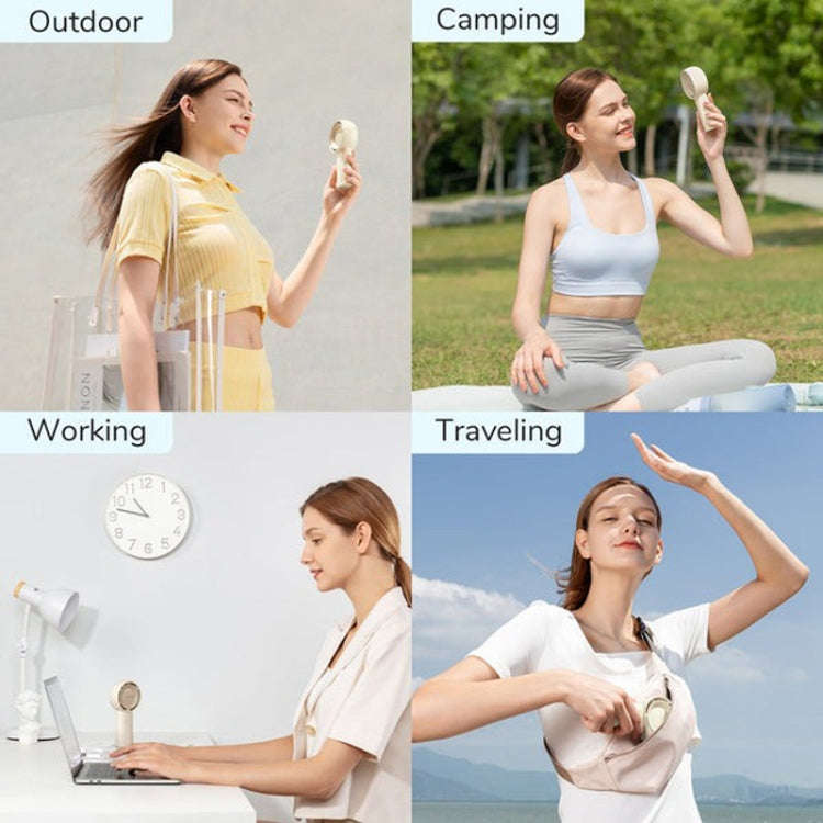 JisuLife FA42 Handheld Portable Small Rechargeable Turbo Fan, Color: White 2000mAh