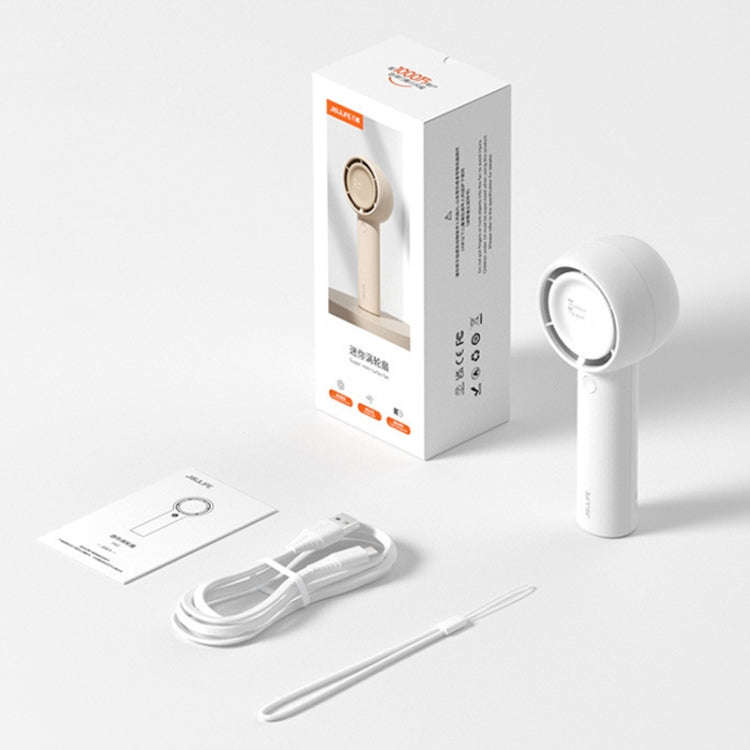 JisuLife FA42 Handheld Portable Small Rechargeable Turbo Fan, Color: White 2000mAh
