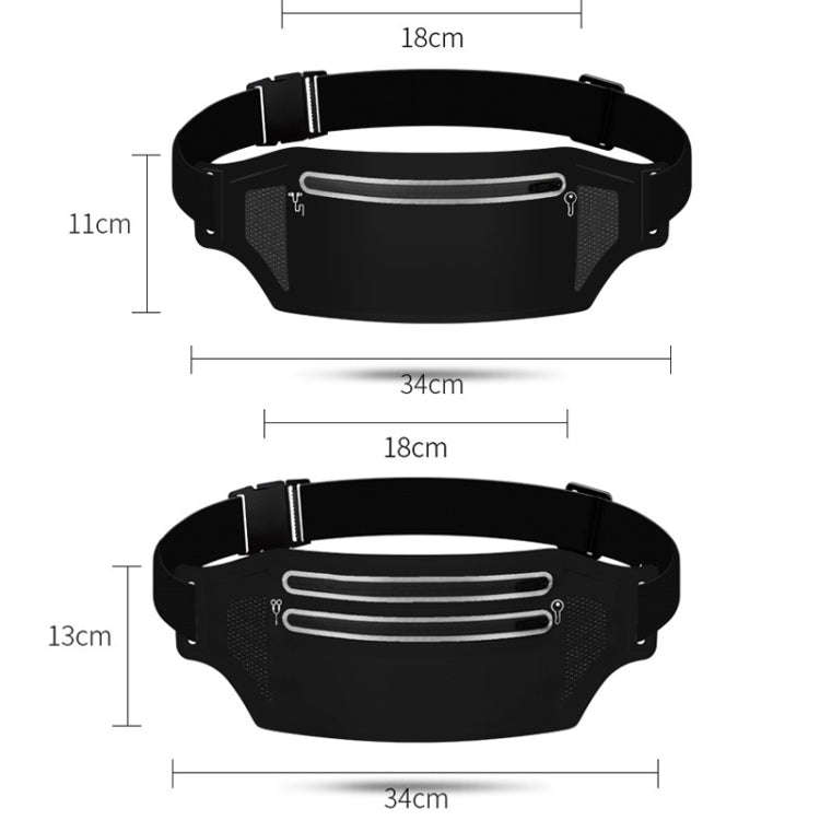 Outdoor Running Cell Phone Waist Pack Men And Women Waterproof Sports Gear, Style: Single Zipper ...
