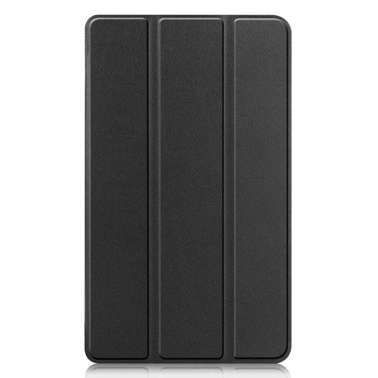 For Blackview Tab 60 8.68-Inch 2023 Custer Pure Color 3-Fold Holder Smart Leather Tablet Case(Black)