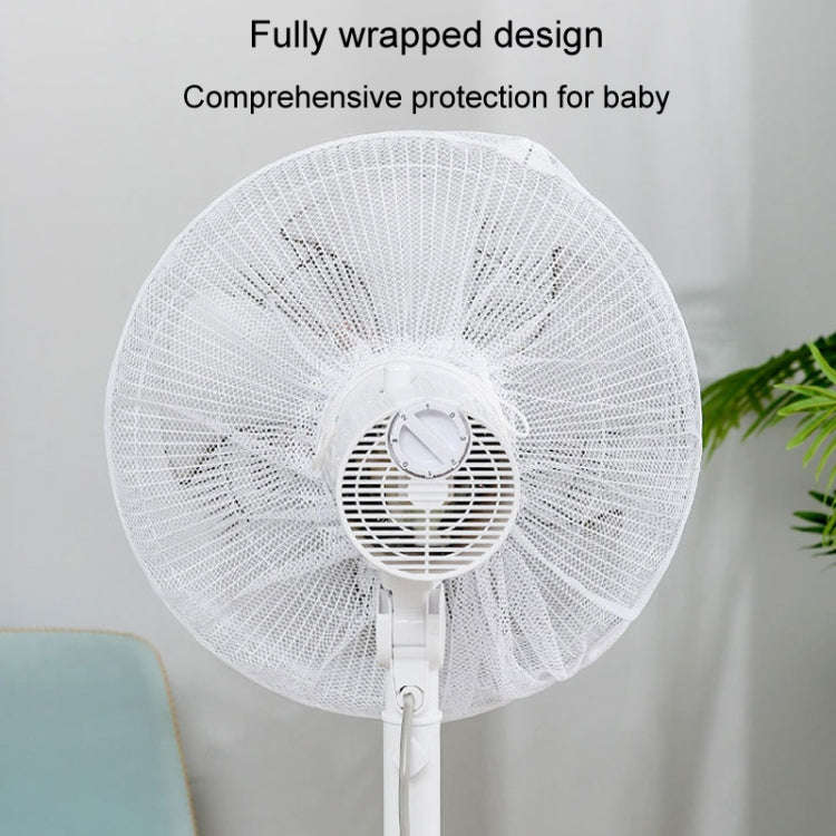 Children Anti-Pinch Hand Fan Cover All-around Fan Dustproof Mesh Cover(White)