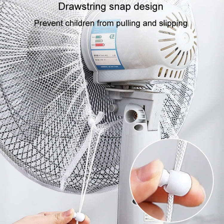Children Anti-Pinch Hand Fan Cover All-around Fan Dustproof Mesh Cover(White)