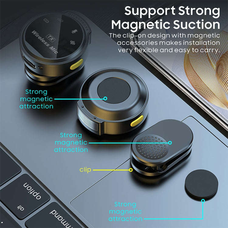 J6 Smart Digital Display Noise Reduction Magnetic Wireless Collar Microphone, Spec: 8 Pin