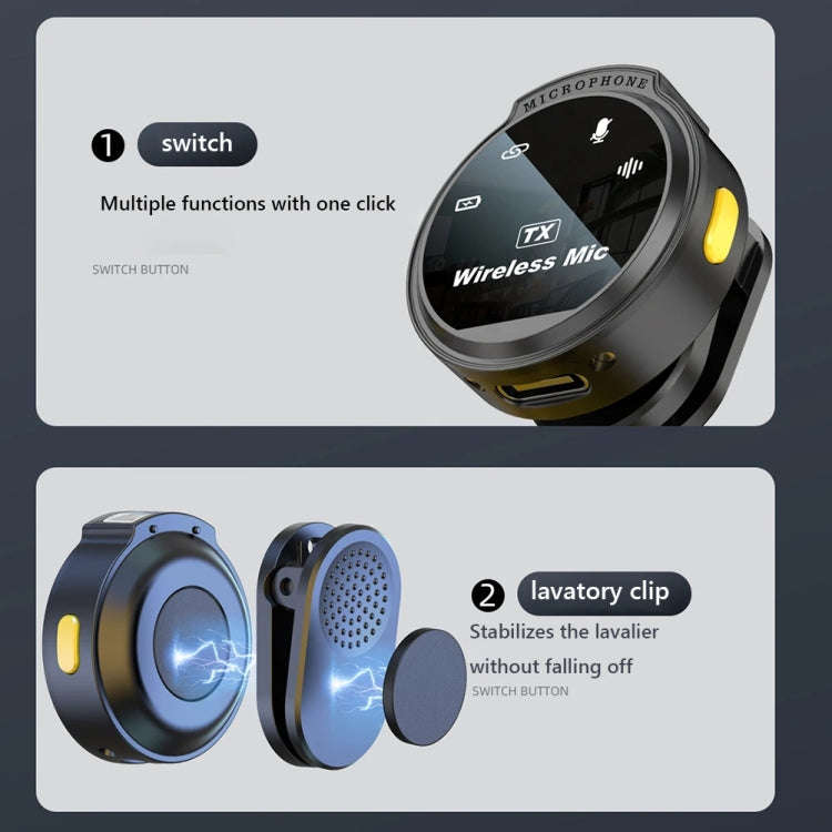 J6 Smart Digital Display Noise Reduction Magnetic Wireless Collar Microphone, Spec: 8 Pin