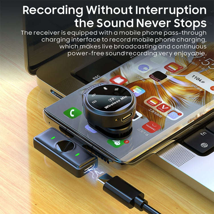 J6 Smart Digital Display Noise Reduction Magnetic Wireless Collar Microphone, Spec: 8 Pin