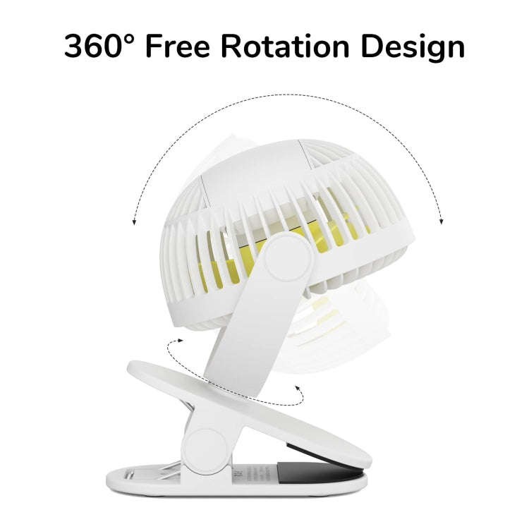 JisuLife FA29A Clip Desktop Mini Fan Portable USB Rechargeable Fan(White)