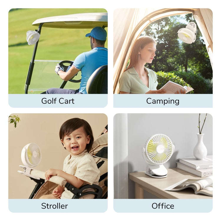 JisuLife FA29A Clip Desktop Mini Fan Portable USB Rechargeable Fan(White)