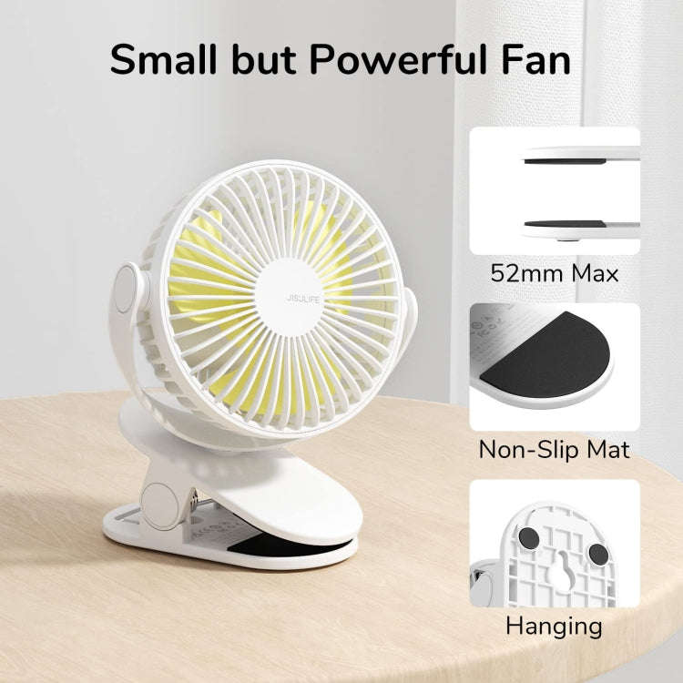 JisuLife FA29A Clip Desktop Mini Fan Portable USB Rechargeable Fan(White)