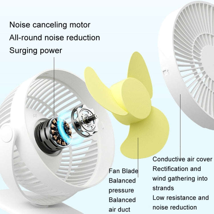 JisuLife FA29A Clip Desktop Mini Fan Portable USB Rechargeable Fan(White)